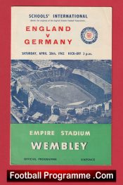 England v Germany 1962 – Schoolboys Wembley + Song Sheet