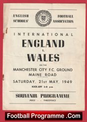 England v Wales 1949 Schoolboys Dennis Viollet at Manchester City