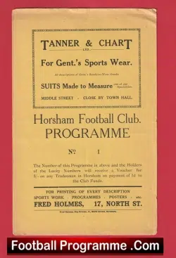Horsham v Haywards Heath 1932 - 1930s Programmes - football programme