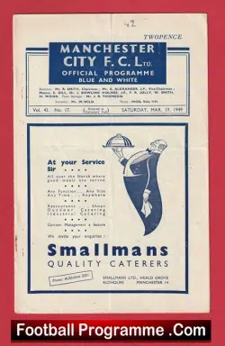 Manchester City v Blackpool 1949 - 1940's Programmes - football programme