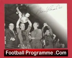 Manchester United Bobby Charlton Signed Autographed Bio Picture Card - football memorabilia