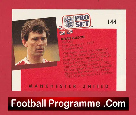 Manchester United Bryan Robson Man Utd Signed Football Card Autographed - Image 3