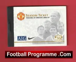 Manchester United Man Utd Season Ticket Book LMTB 2006 2007 - football memorabilia