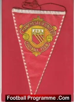 Manchester United Old Football Pennant Flag - Man Utd 1970s - football memorabilia