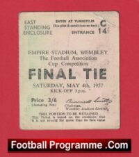 Manchester United v Aston Villa 1957 – FA Cup Final Ticket