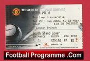Manchester United v Aston Villa 2005 – Football Ticket