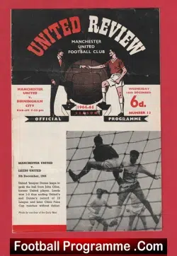 Manchester United v Birmingham City 1964 - football programme