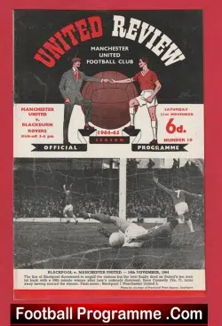 Manchester United v Blackburn Rovers 1964 - Man Utd 1960s - football programme
