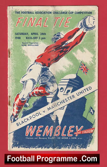 Manchester United v Blackpool 1948 - FA Cup Final Genuine 1940's - Image 2