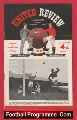 Manchester United v Blackpool 1953 - 1950s Man Utd - football programme
