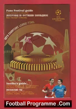 Manchester United v Chelsea 2008 - European Cup Final Guide Signed - football programme