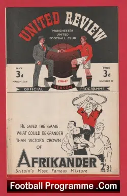 Manchester United v Everton 1947 - Man Utd 1940's - football programme