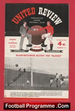 Manchester United v Liverpool 1953 - 1950s Man United - football programme