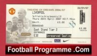 Manchester United v Liverpool 2007 – Football Ticket FA Youth Cup