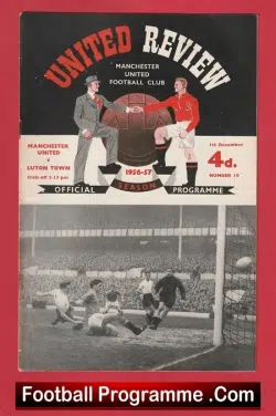 Manchester United v Luton Town 1956 - football programme
