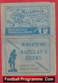 Millwall v Derby County 1937 – 1930s Old Football Programme
