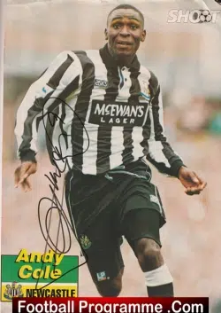 Newcastle United Andy Cole Autograph Signed Picture - football memorabilia