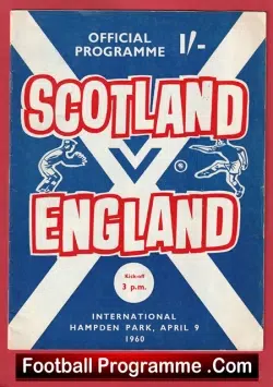 Scotland v England 1960 + Bobby Charlton - Denis Law - football programme