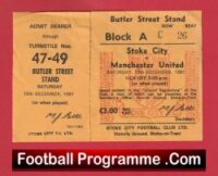 Stoke City v Manchester United 1981 – Match Ticket