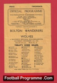 Wolves Wolverhampton v Bolton Wanderers 1946