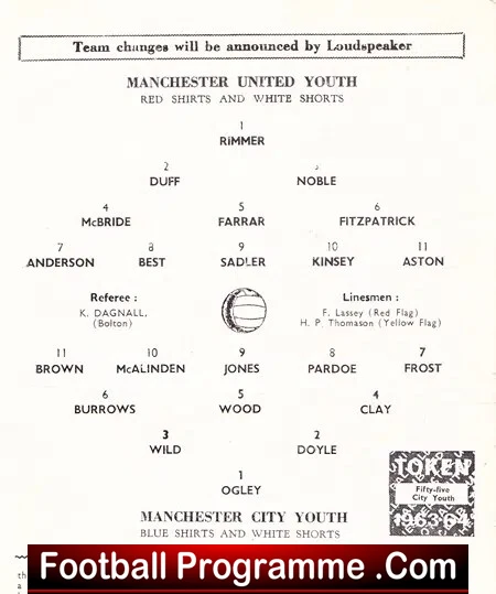 Manchester United v Manchester City 1964 - Youth Cup Semi Final + Best - Image 3