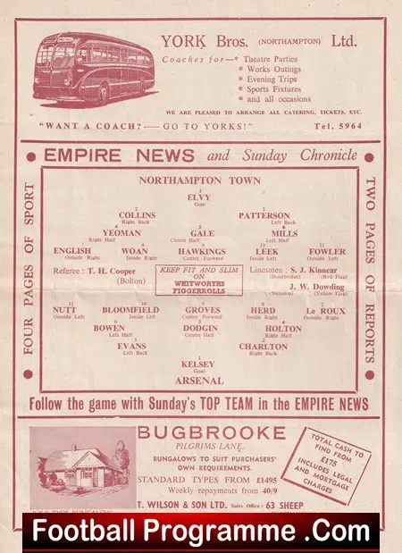 Northampton Town v Arsenal 1958 - 1950s - Image 3