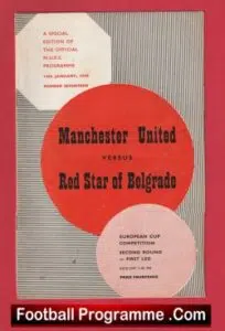 Manchester United v Red Star Belgrade 1958 – European Cup 58