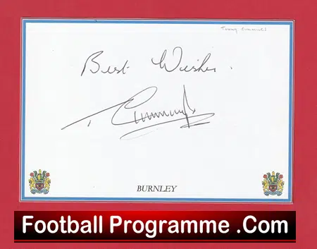 Burnley Tommy Cummings Autograph Signed Card - Image 2