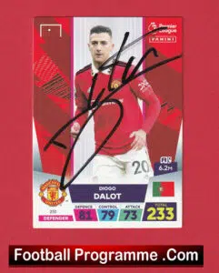 Manchester United Diogo Dalot Autographed Signed Football Card