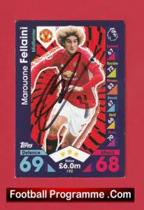 Manchester United Marouane Fellaini Autographed Signed Football Card