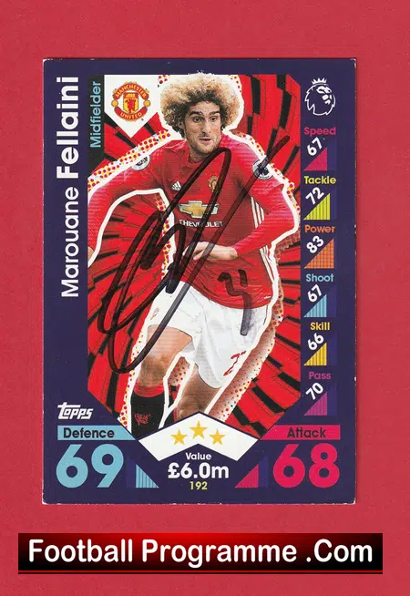 Manchester United Marouane Fellaini Autographed Signed Football Card - Image 2