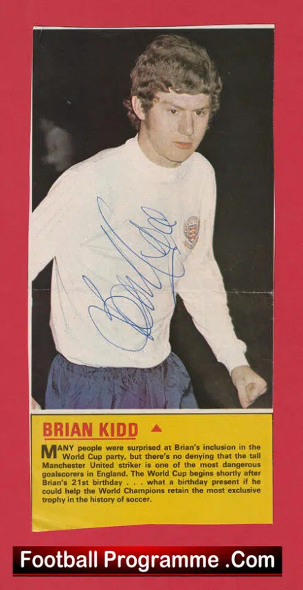Manchester United Brian Kidd Autograph Signed Picture Man Utd