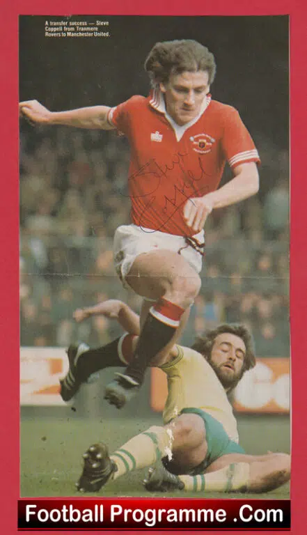 Manchester United Steve Coppell Autograph Signed Picture Man Utd