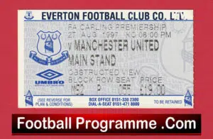 Everton v Manchester United 1997 – Football Ticket