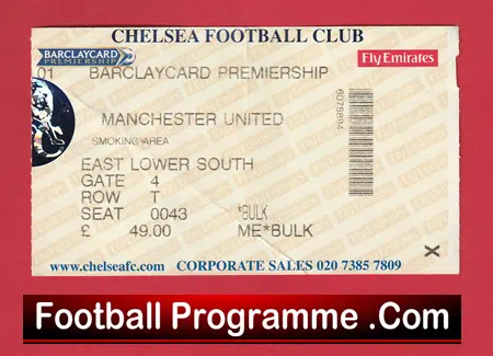 Chelsea v Manchester United 2003 - Match Ticket - Image 2