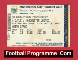 Manchester City v Manchester United 2002 – Last Derby Match at Maine Road