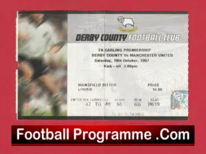 Derby County v Manchester United 1997 – Football Ticket