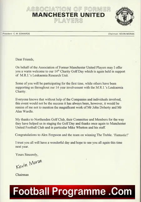 Manchester United Charity Golf Day 1998 - 1999 Treble - Image 3
