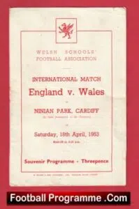 England v Wales 1953 – Schoolboys Cardiff – Bobby Charlton