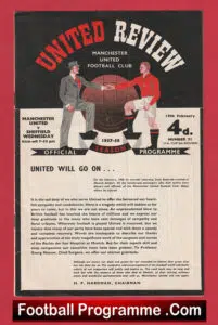 Manchester United v Sheffield Wednesday 1958 – FA Cup 1st Match