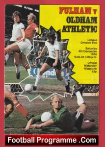Fulham v Oldham Athletic 1976 –  George Best + Moore + Mars7