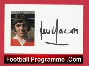 Manchester United Lou Macari Autographed Signed Postcard