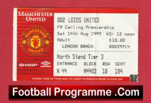 Manchester United v Leeds United 1999 – Football Ticket