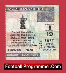 Liverpool v Everton 1986 – FA Cup Final Ticket