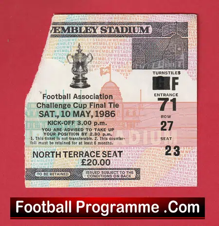 Liverpool v Everton 1986 - FA Cup Final - Ticket to clear - Image 2