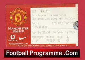 Manchester United v Chelsea 2003 – Football Ticket