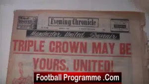 Manchester Evening Chronicle 1957 – Man Utd Triple Crown Treble 56/57