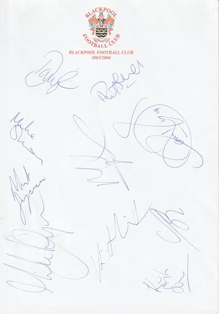 Blackpool Football Club Multi Autographed Signed 2003 - 20004 - Image 2