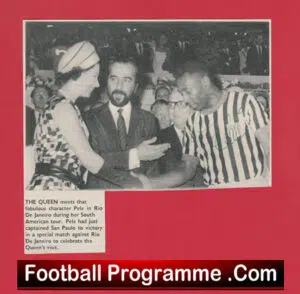 Pele Autograph Signed – Meets the Queen Of England 1970s