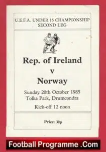 Ireland v Norway 1985 – Under 16 at Drumcondra